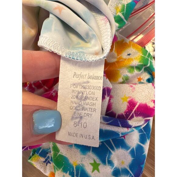 Perfect Balance Leotard/Unitard multicolor girls size 8/10 stars - Picture 3 of 3